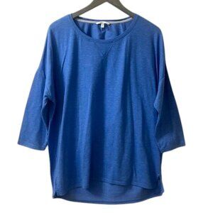 NWOT Victoria's Secret Blue 3/4 Sleeve Cutout Back Round Neck Sweatshirt Size XL